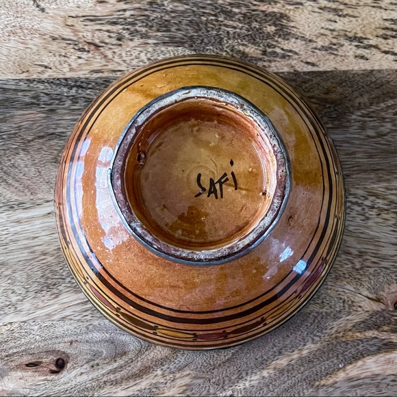 Vintage Moroccan handmade silver trimmed Ceramic bowl - Picture 4 of 4